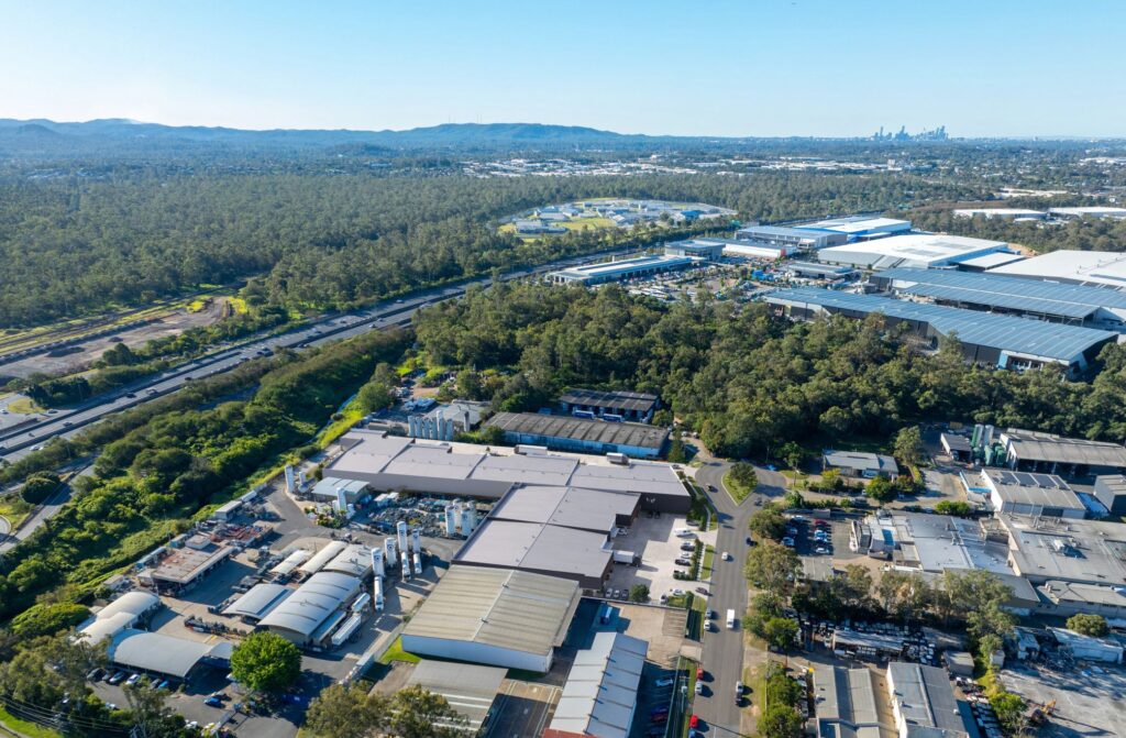 Allamanni Developments, Industria Wacol artist's impression, drone shot